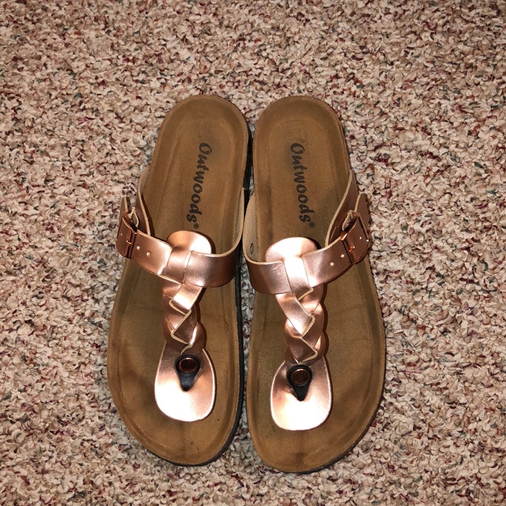 Rose Gold Braided Sandals